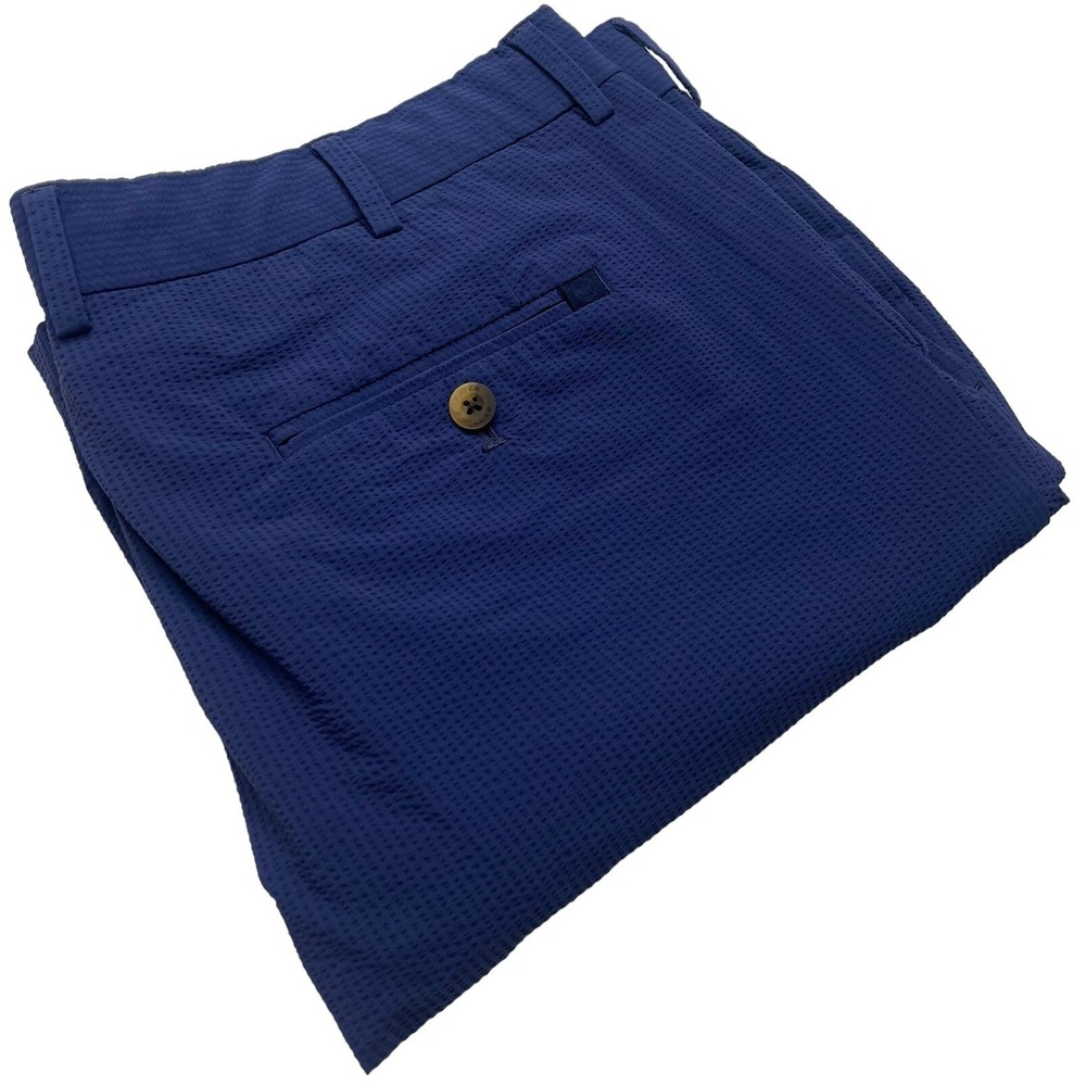 Peter Millar Shorts Mens 38 Blue Crown Crafted Golf Stretch Performance Logo